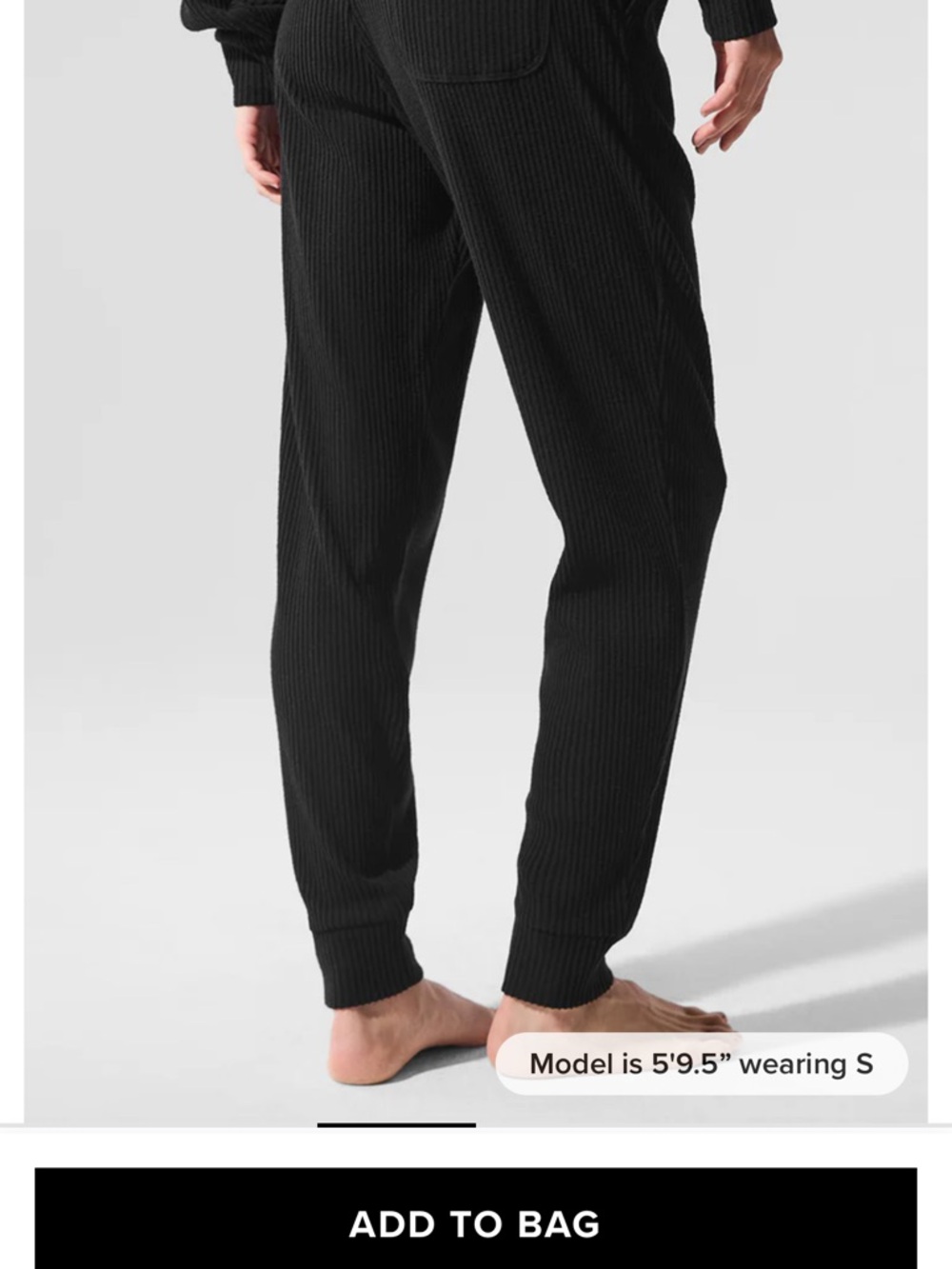 ALO Yoga Gray Ribbed Women's Jogger Pants - Picture 7 of 8